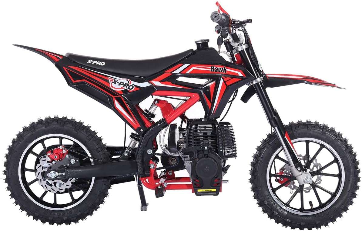 X-PRO Hawk Mini Dirt Bike, Gas Power 4 Stroke Dirt Bike! 40CC Pit Bike, Pull Start, 10" Wheels!