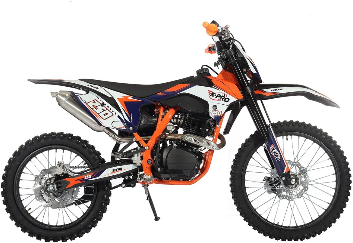 X-PRO 250cc Dirt Bike Zongshen Brand Engine, 5-Speed Manual Transmission, Electric/Kick Start! Big 21"/18" Wheels!