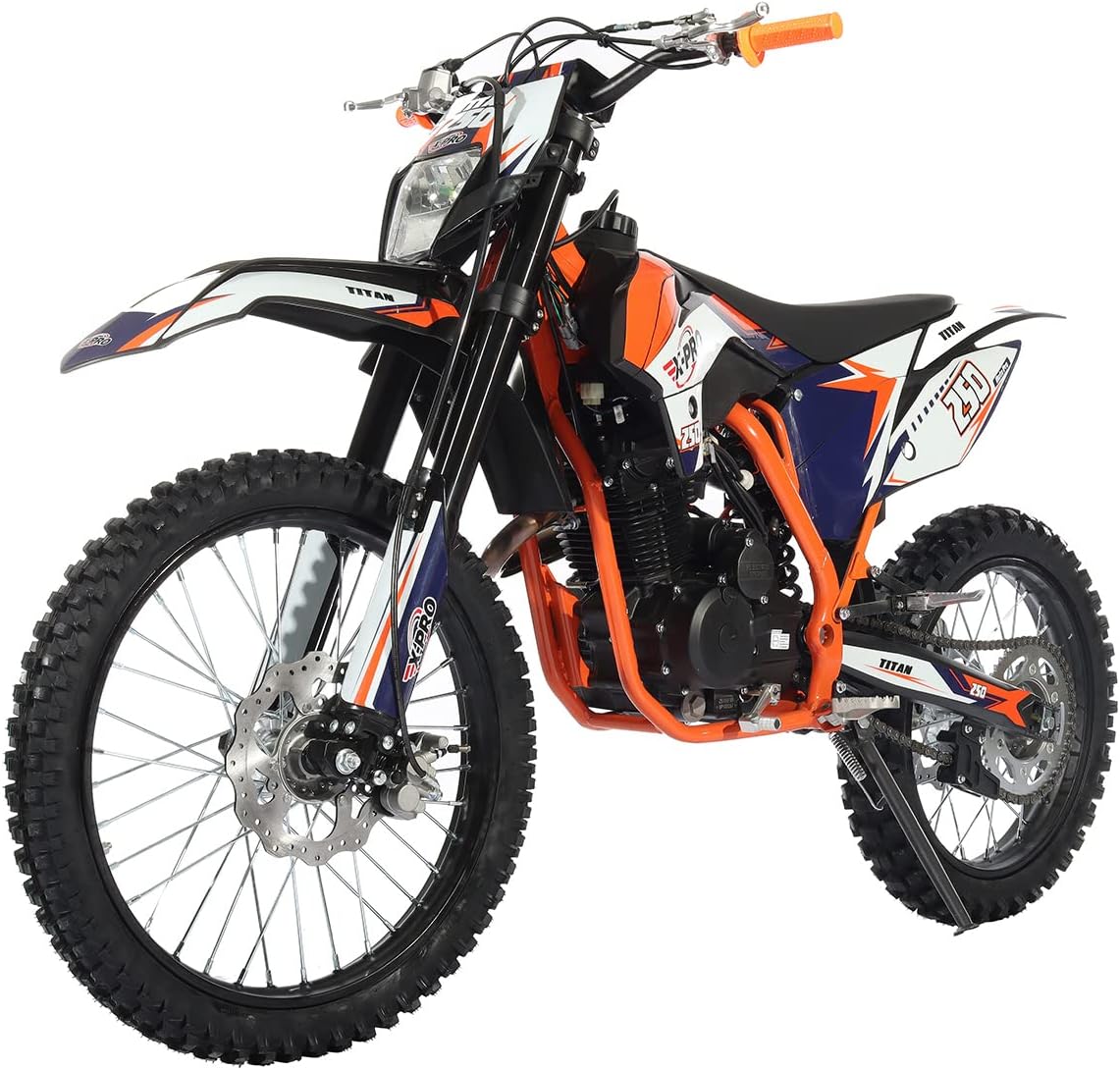 X-PRO 250cc Dirt Bike Zongshen Brand Engine, 5-Speed Manual Transmission, Electric/Kick Start! Big 21"/18" Wheels!