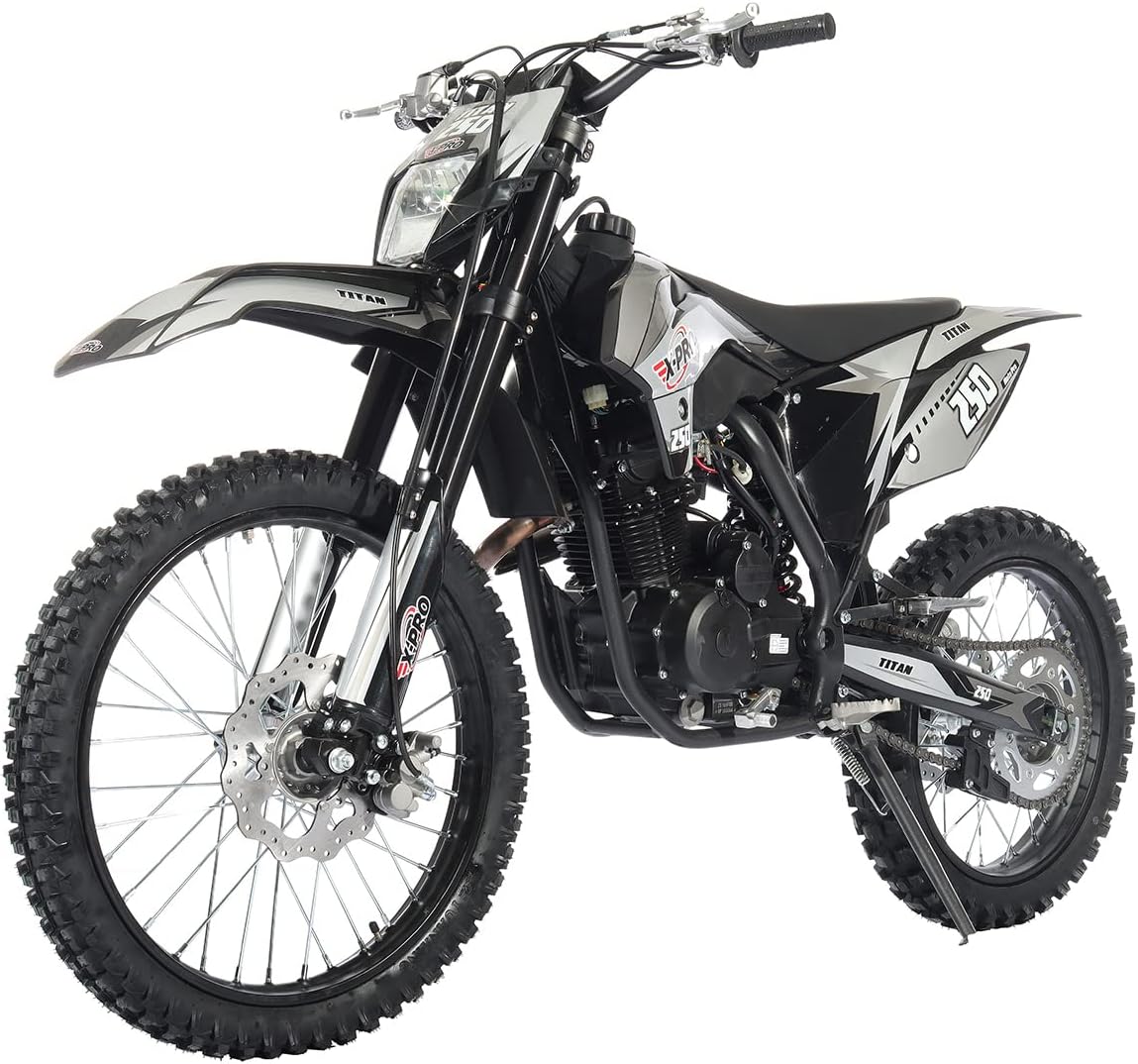 X-PRO 250cc Dirt Bike Zongshen Brand Engine, 5-Speed Manual Transmission, Electric/Kick Start! Big 21"/18" Wheels!