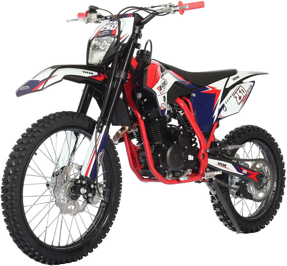 X-PRO 250cc Dirt Bike Zongshen Brand Engine, 5-Speed Manual Transmission, Electric/Kick Start! Big 21"/18" Wheels!