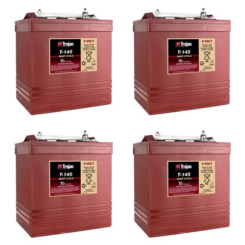 Trojan T145 6 Volt, 260 AH Deep Cycle Battery - 4 Pack