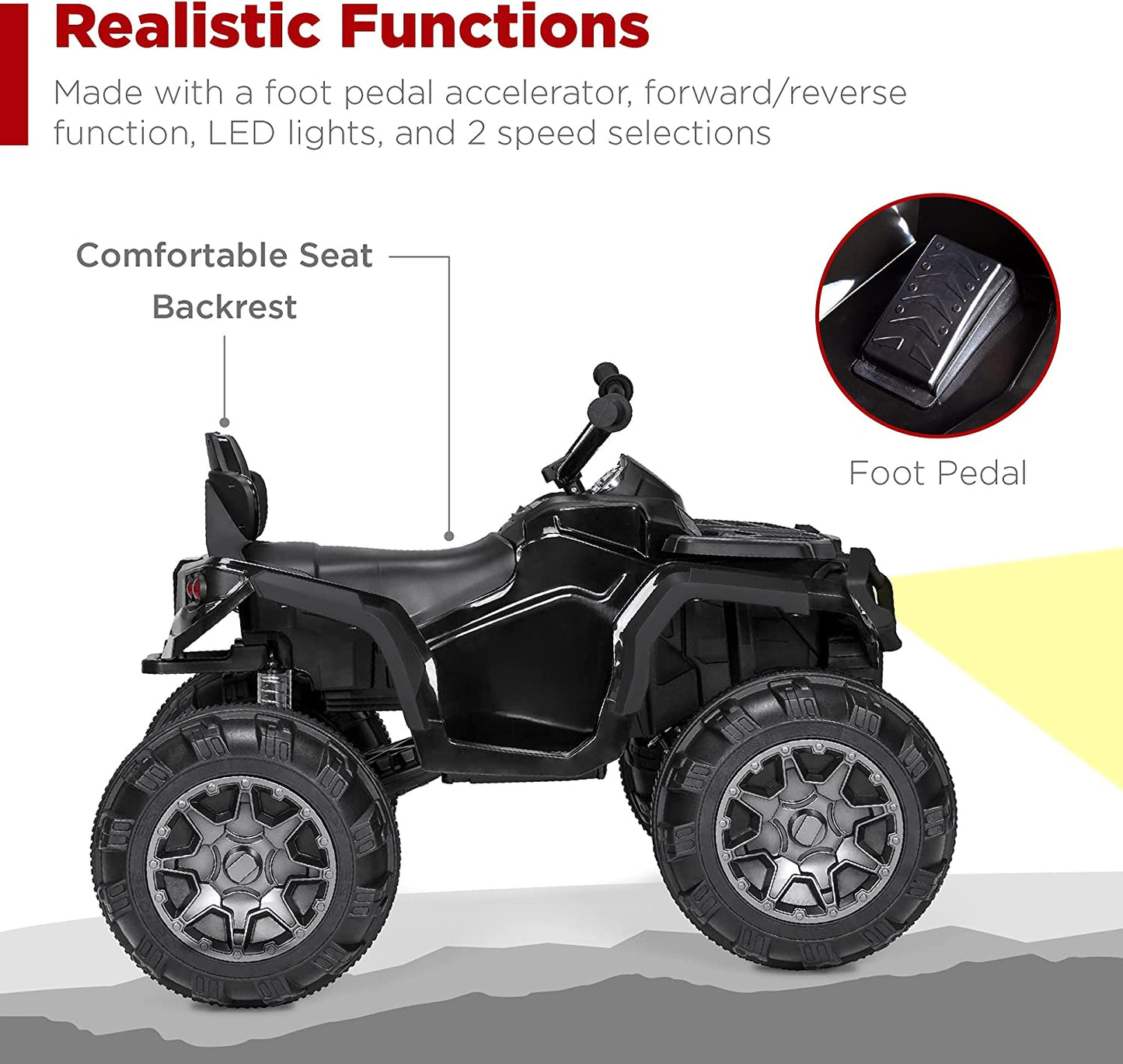 12V Kids Ride-On Electric ATV, 4-Wheeler