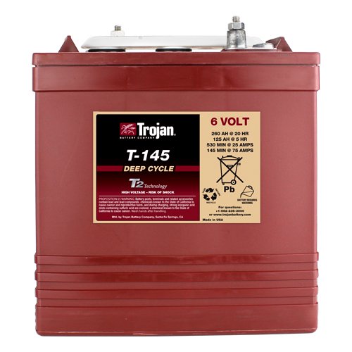 Trojan T145 6 Volt, 260 AH Deep Cycle Battery - 2 Pack