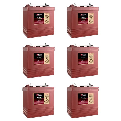 Trojan T145 6 Volt, 260 AH Deep Cycle Battery - 6 Pack